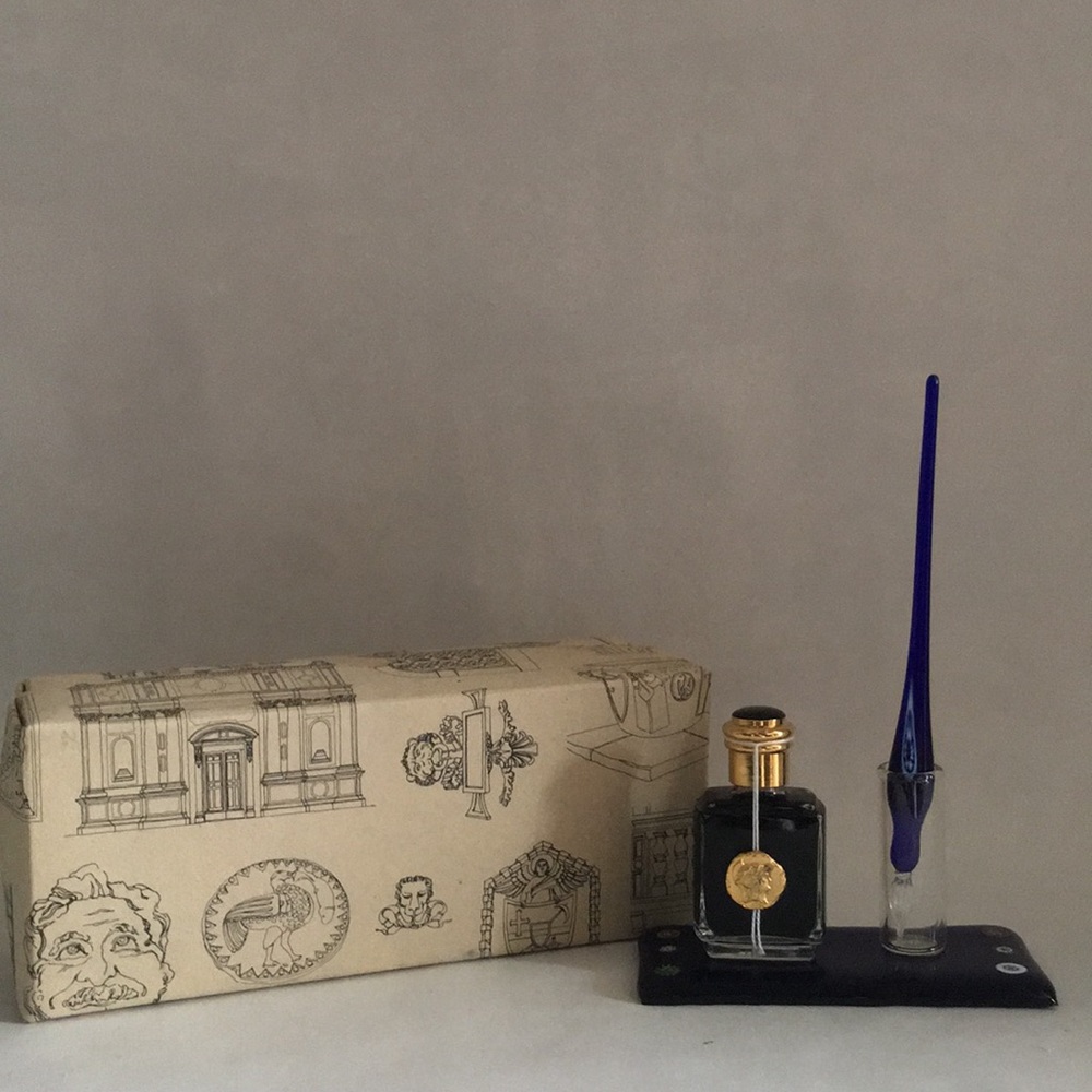 Cobalt Blue Venetian Glass Ink Pen